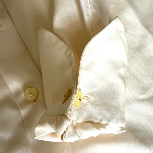 Vtg silk Christian Dior for Saks Fifth Avenue-Vintage Cream Women's Blouse- - Picture 8 of 16